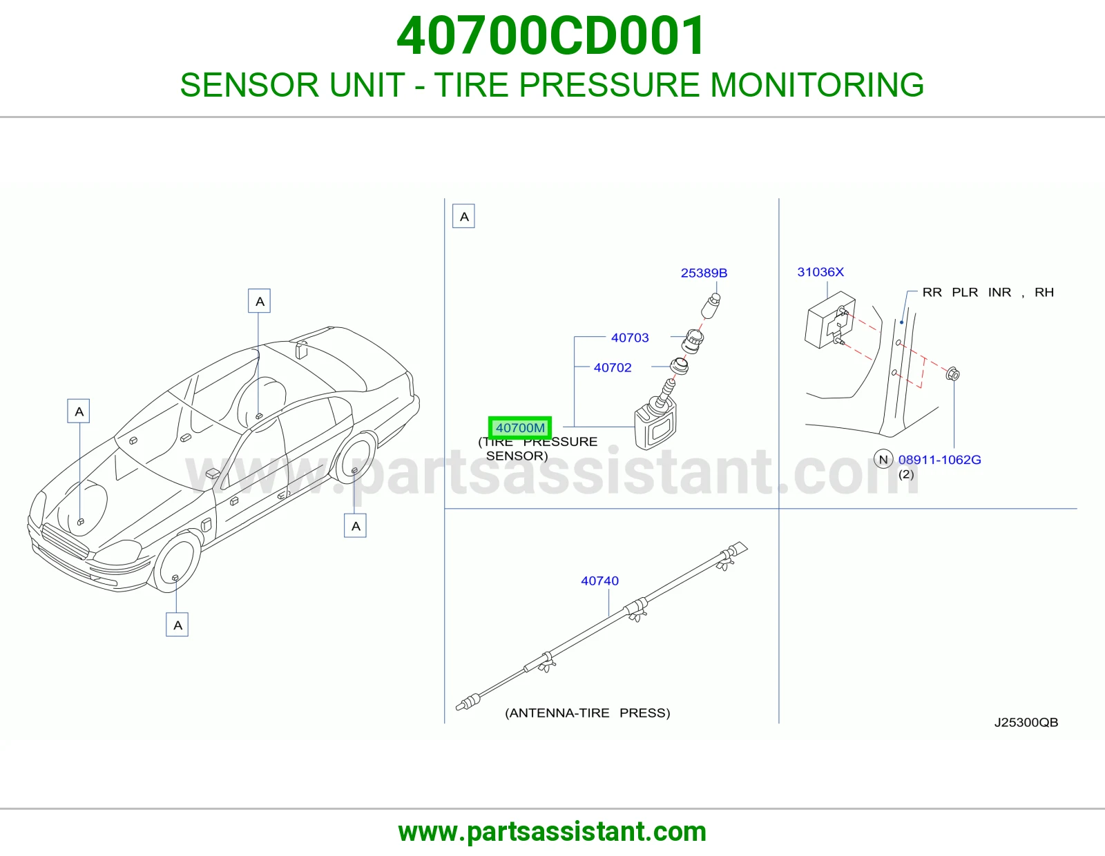 وحدة حساس مراقبة ضغط كفرات (TPMS) 40700CD001