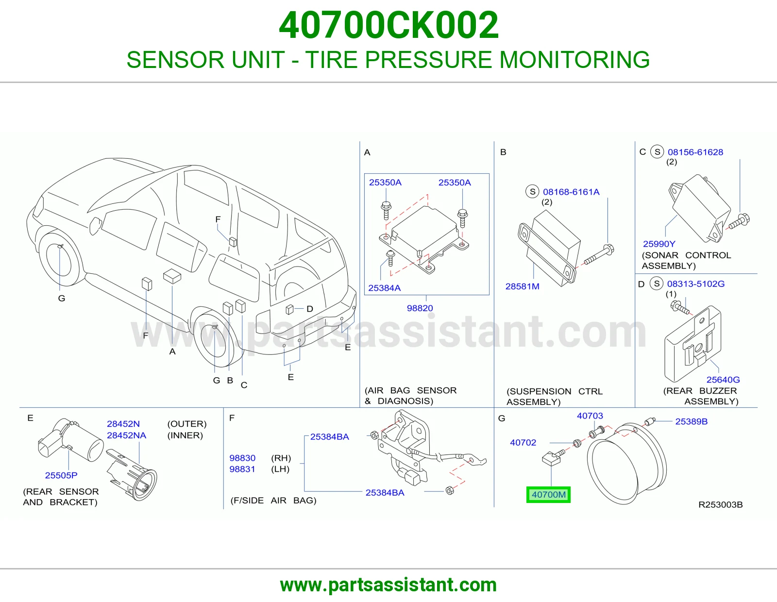 وحدة حساس مراقبة ضغط كفرات (TPMS) 40700CK002