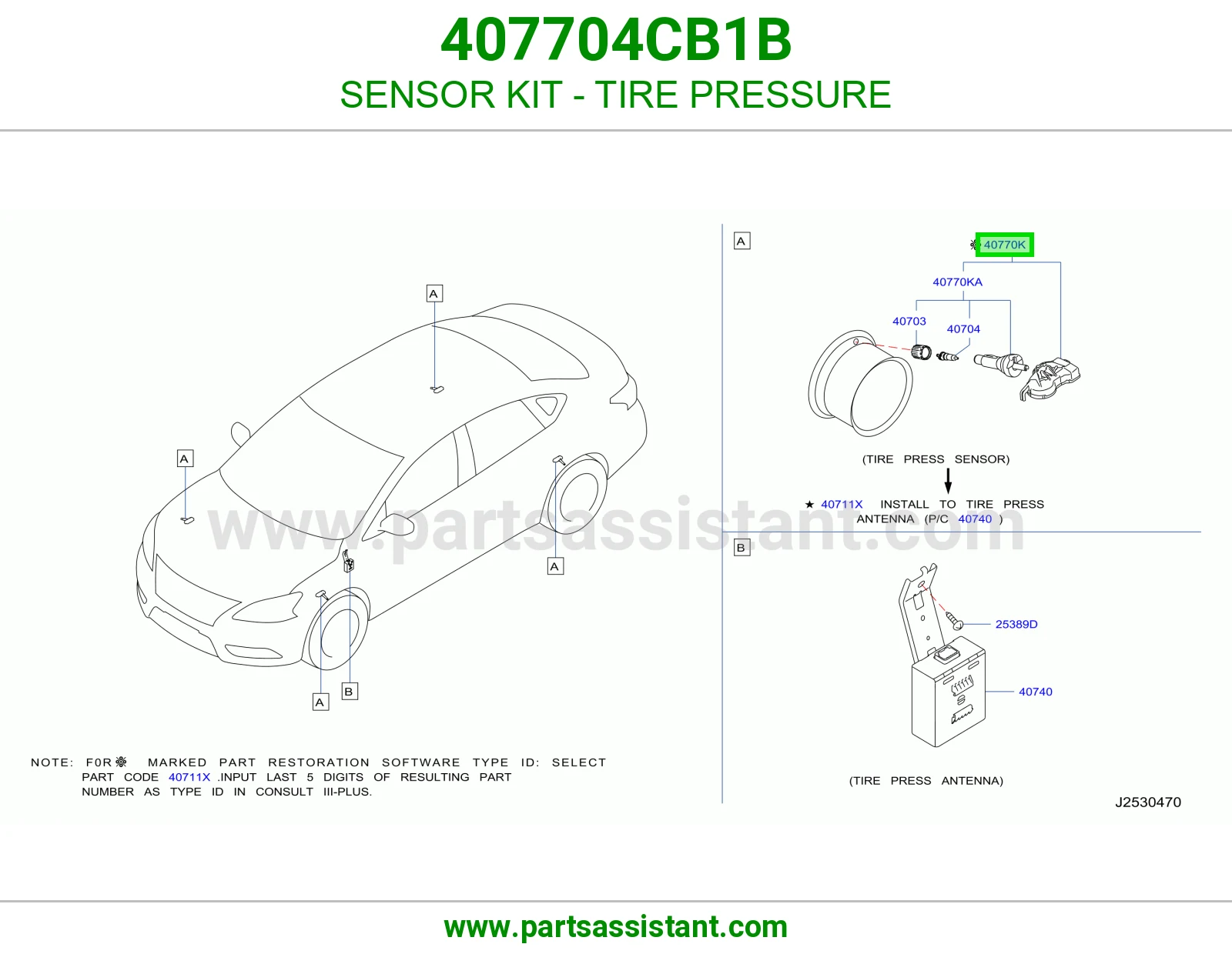 طقم حساس ضغط كفرات 407704CB1B