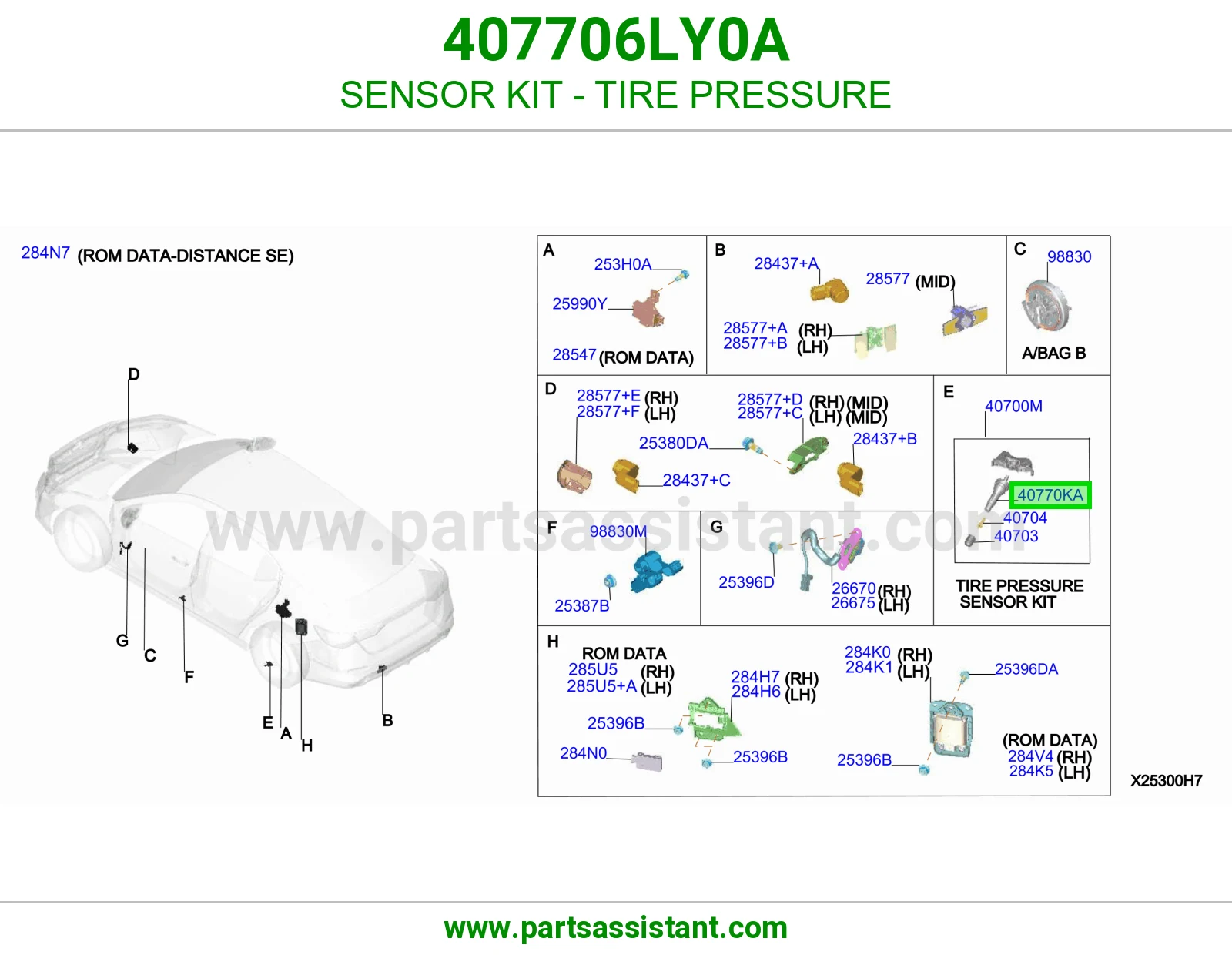 طقم حساس ضغط كفرات 407706LY0A