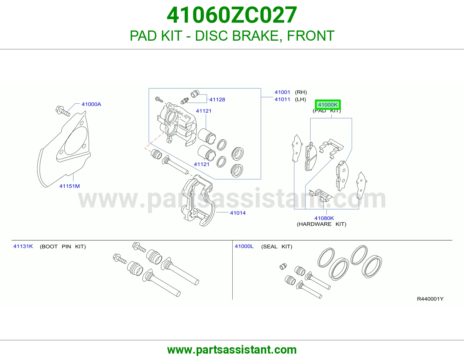 PAD KIT - DISC BRAKE, FRONT 41060ZC027