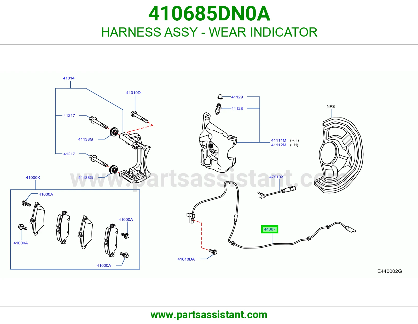 ضفيرة مؤشر تآكل كاملة 410685DN0A