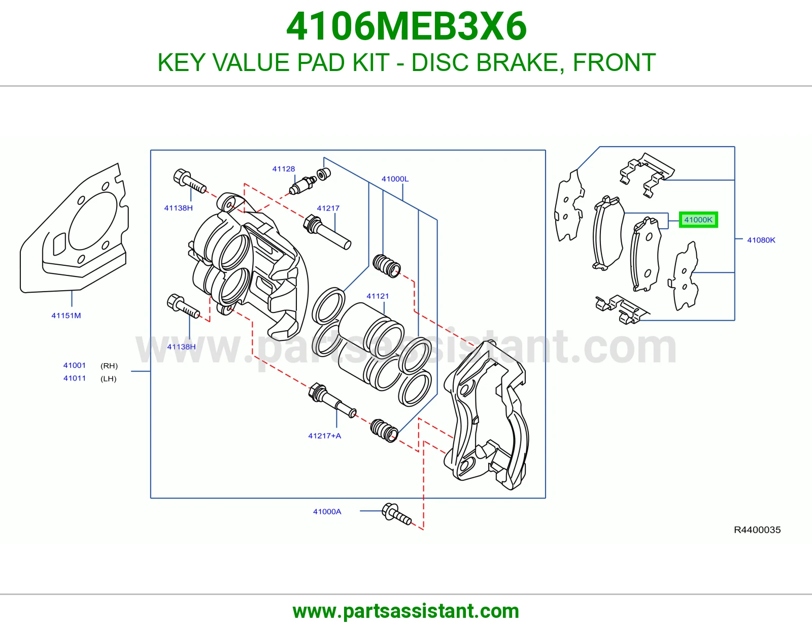 فحمات فرامل امامي 4106MEB3X6