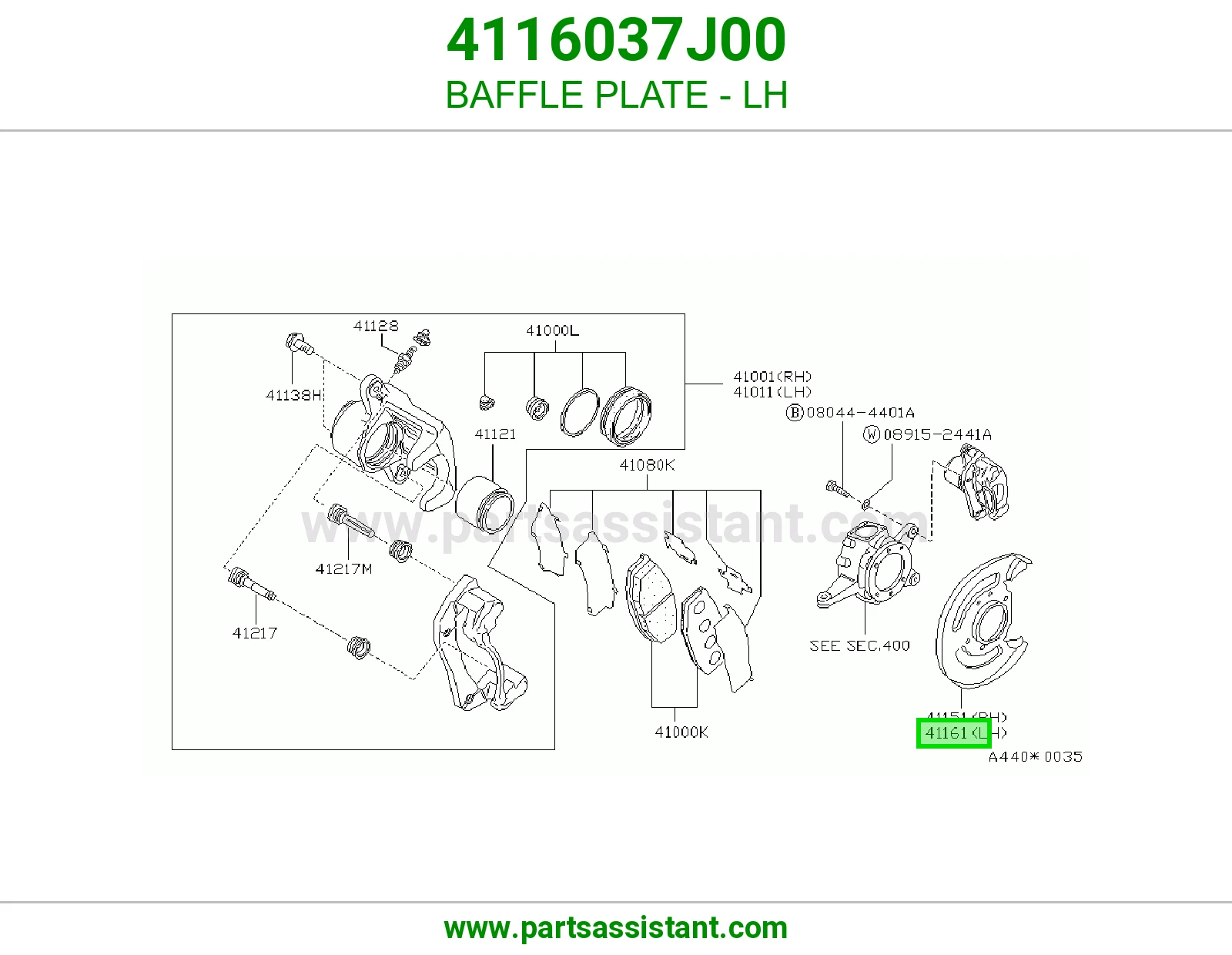 صاج حاجز يسار 4116037J00