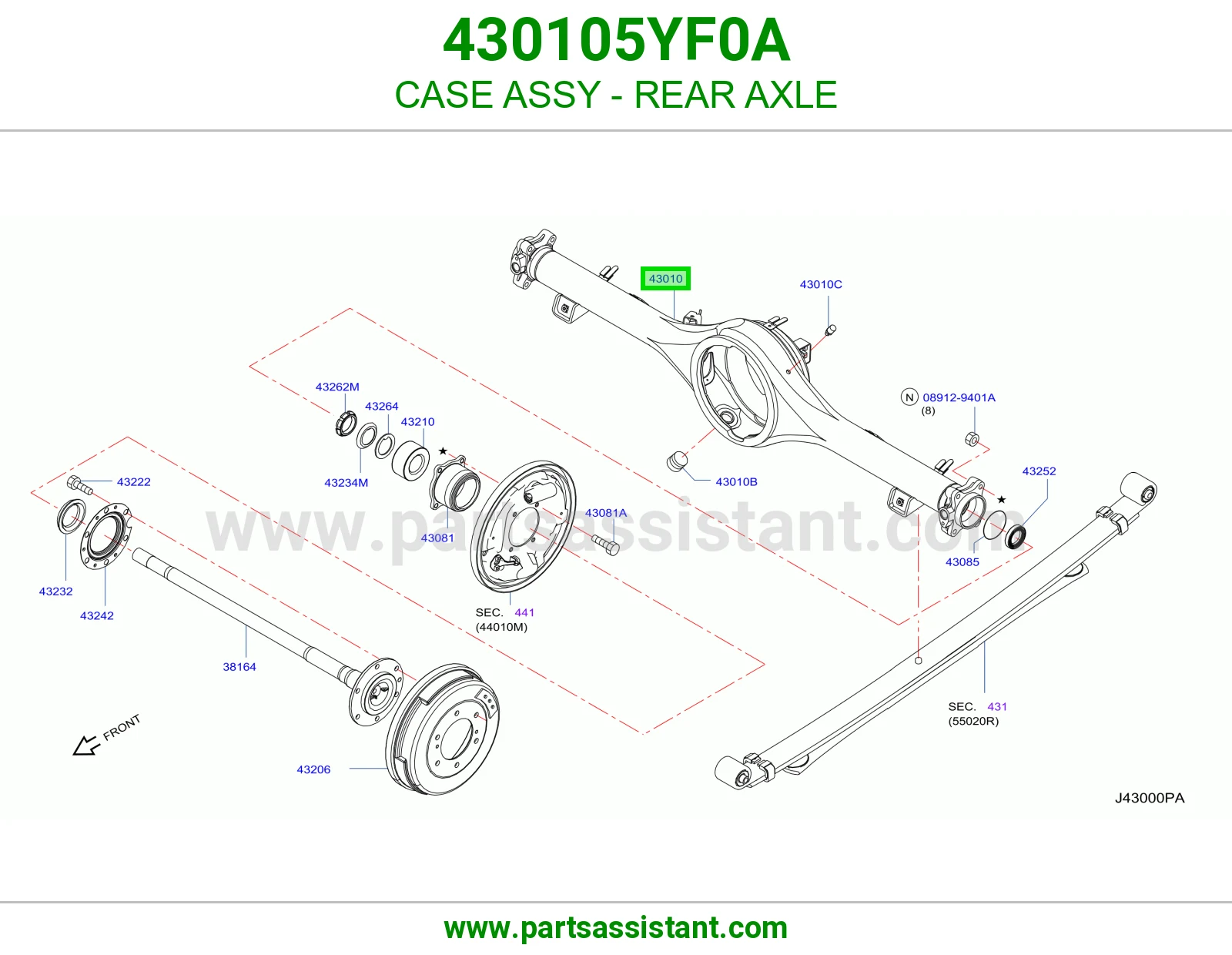 علبة عكس خلفي كاملة 430105YF0A