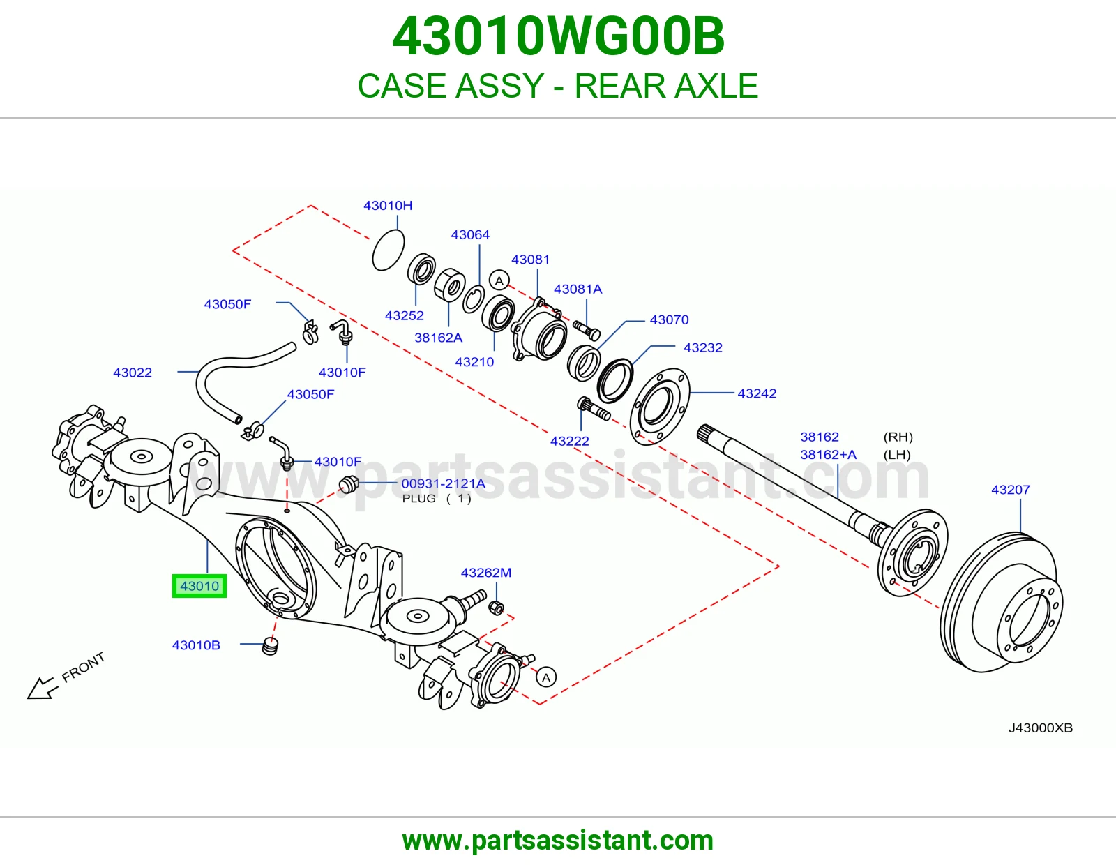 علبة عكس خلفي كاملة 43010WG00B
