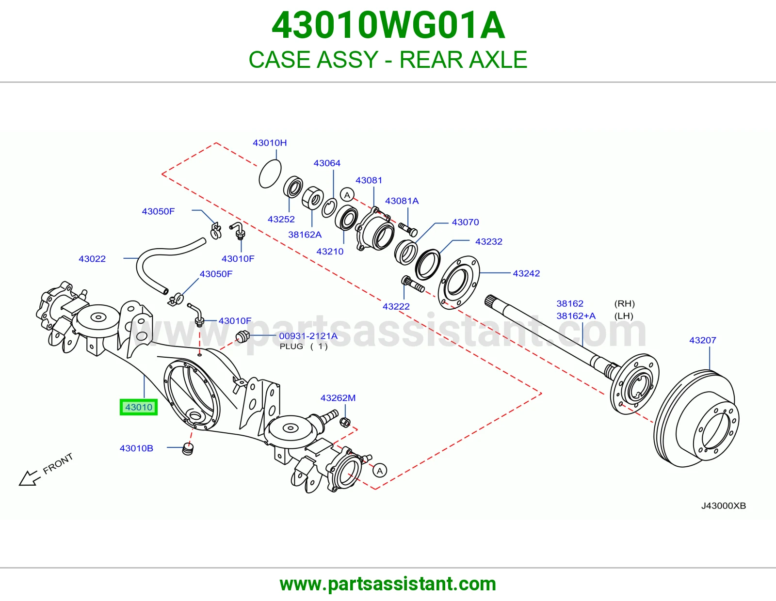 علبة عكس خلفي كاملة 43010WG01A