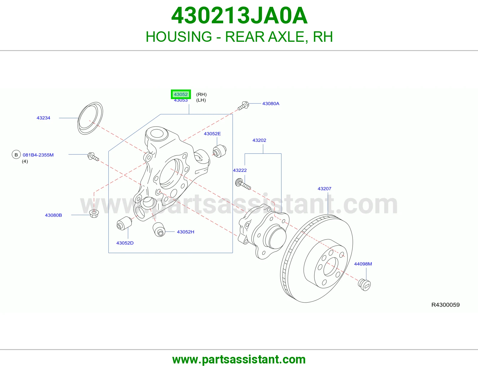علبة عكس خلفي يمين 430213JA0A