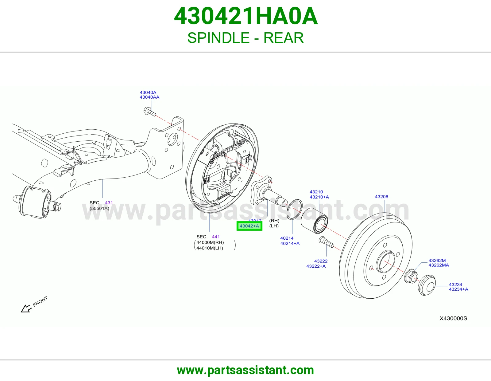 سبندل خلفي 430421HA0A