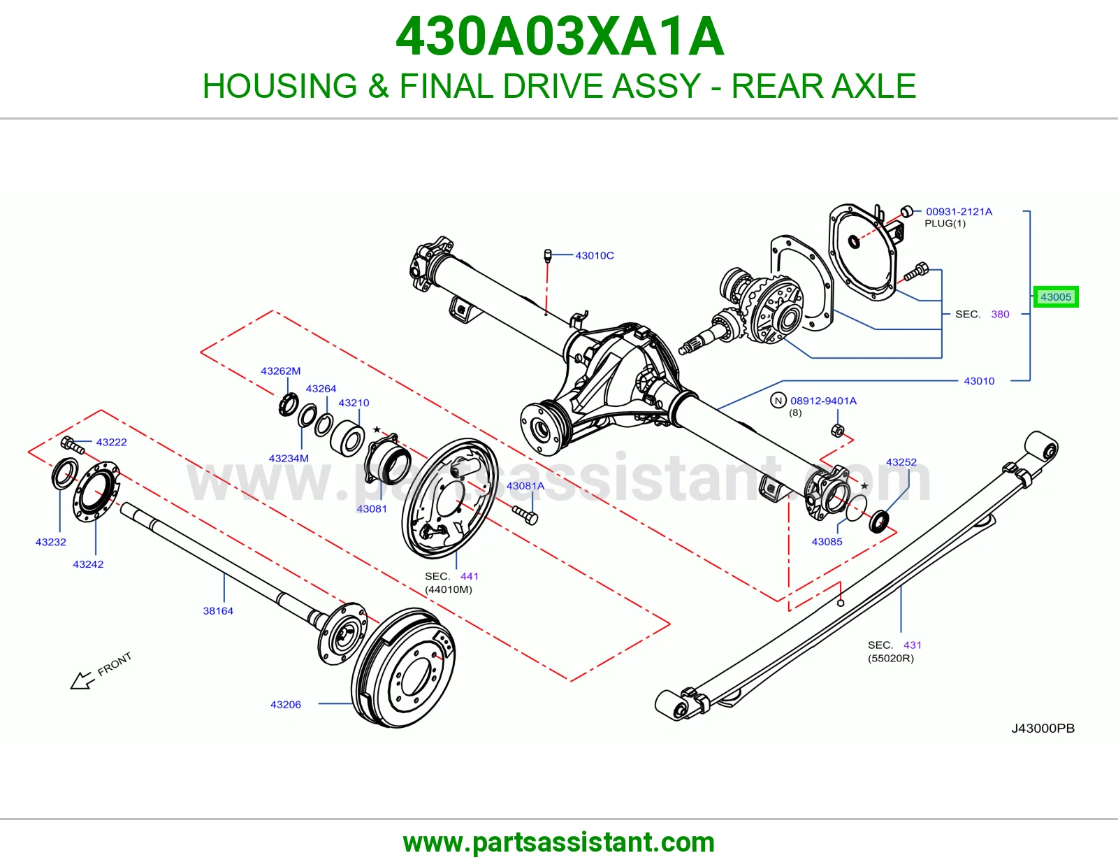 علبة دفرنس كامل عكس خلفي 430A03XA1A