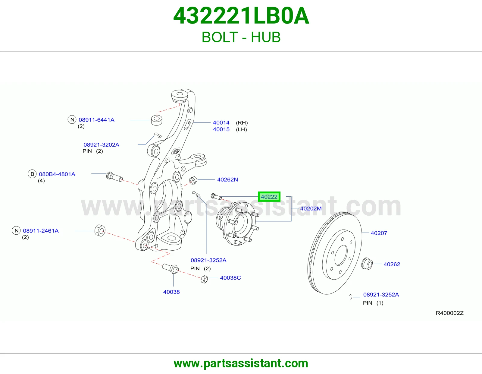 مسمار هوب 432221LB0A
