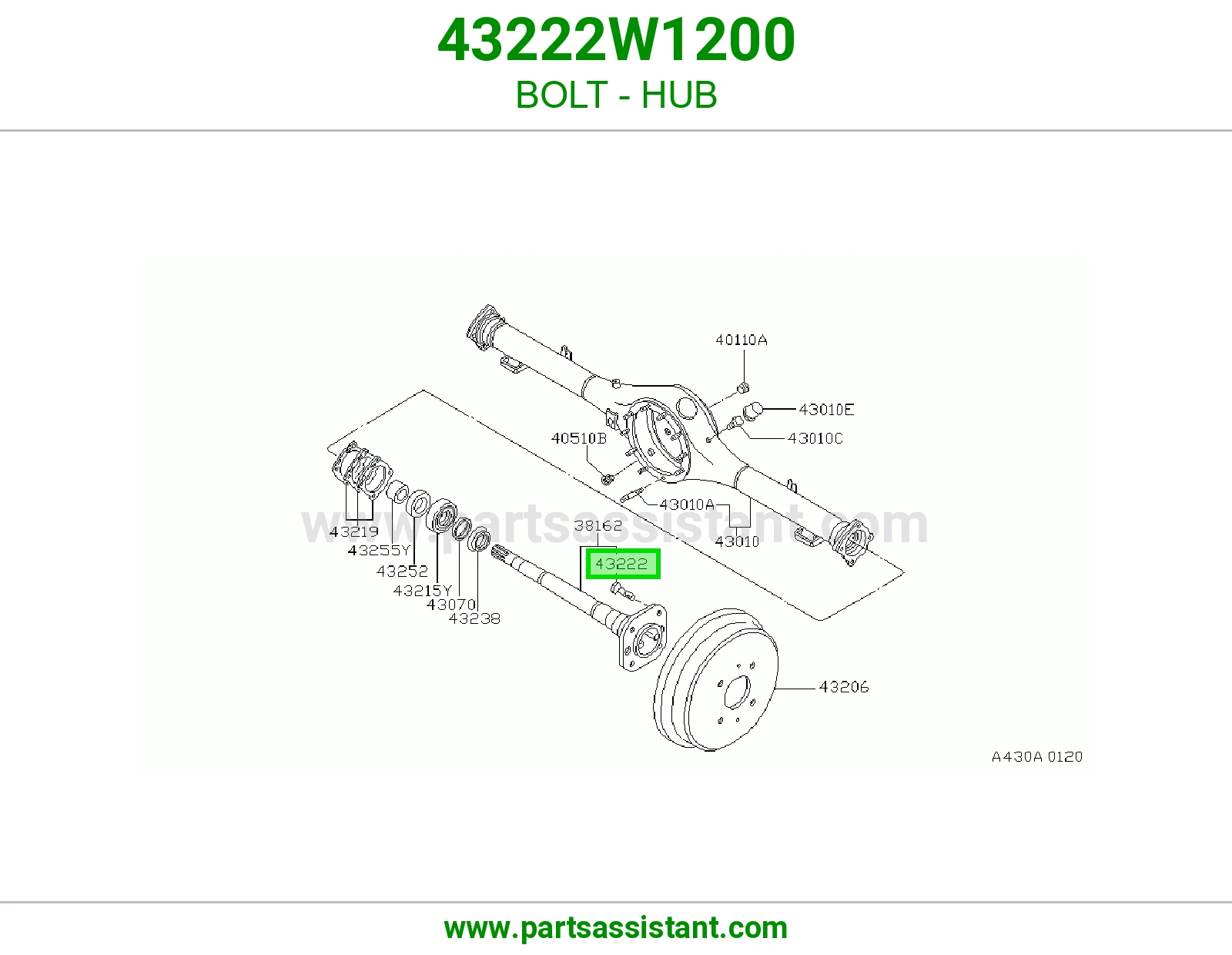 مسمار فلنجة 43222W1200