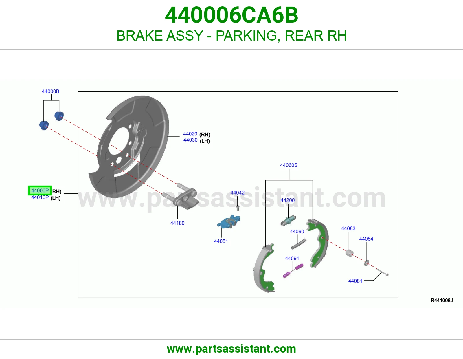 فرامل باركنق خلفي يمين كاملة 440006CA6B