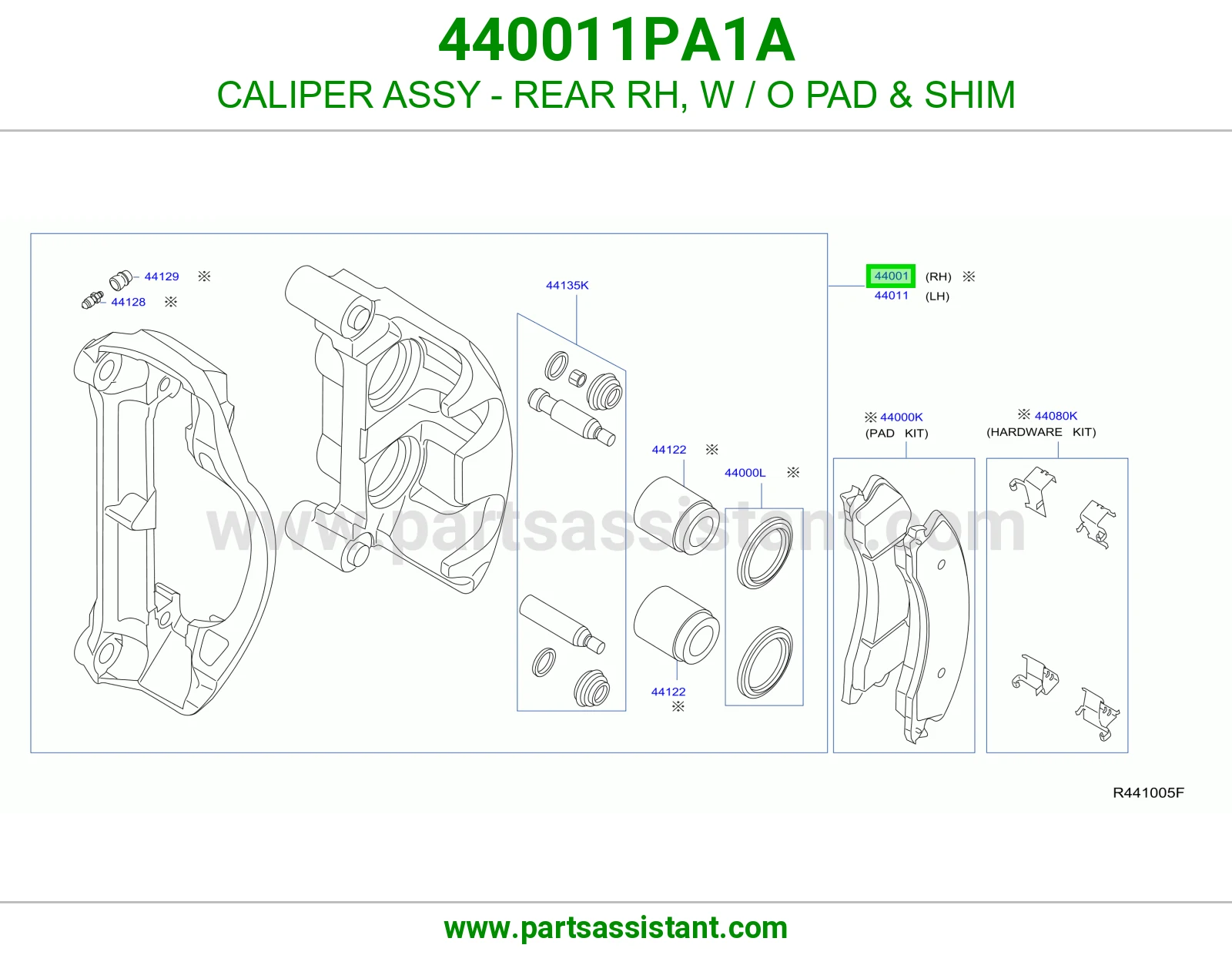 كليبر خلفي يمين 440011PA1A