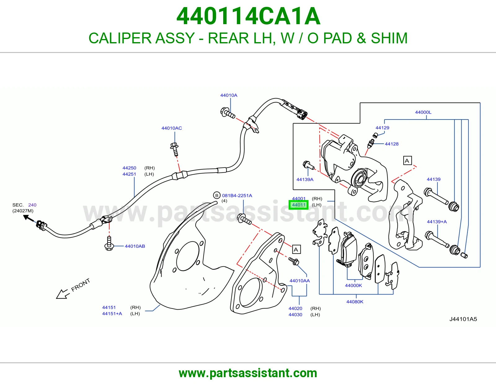 كليبر خلفي يسار 440114CA1A
