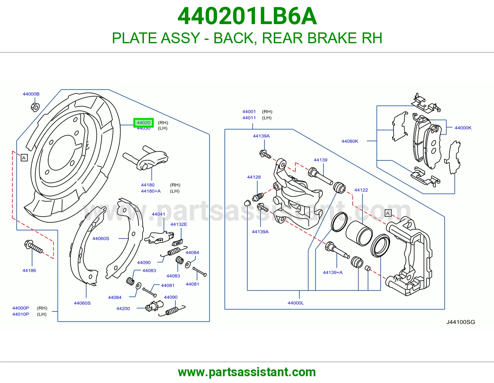صاج ظهر فرامل خلفية يمين كامل 440201LB6A