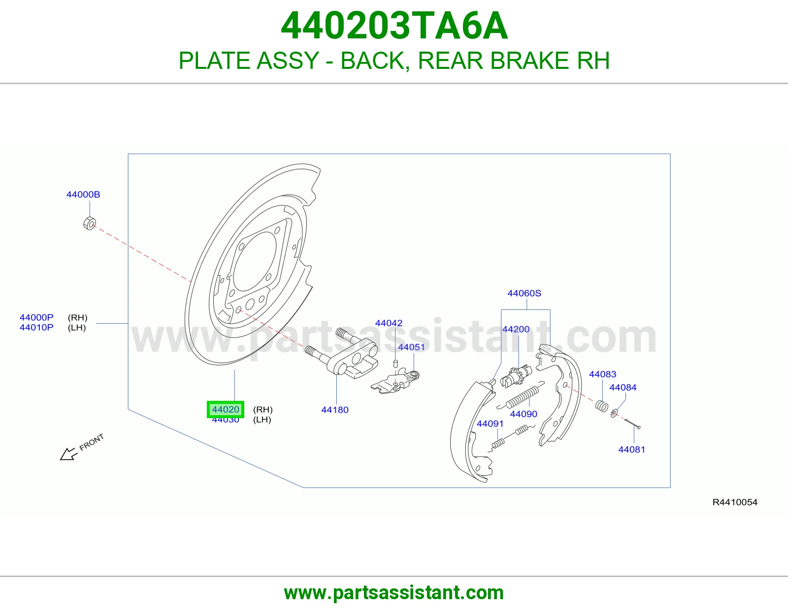 صاج ظهر فرامل خلفية يمين كامل 440203TA6A