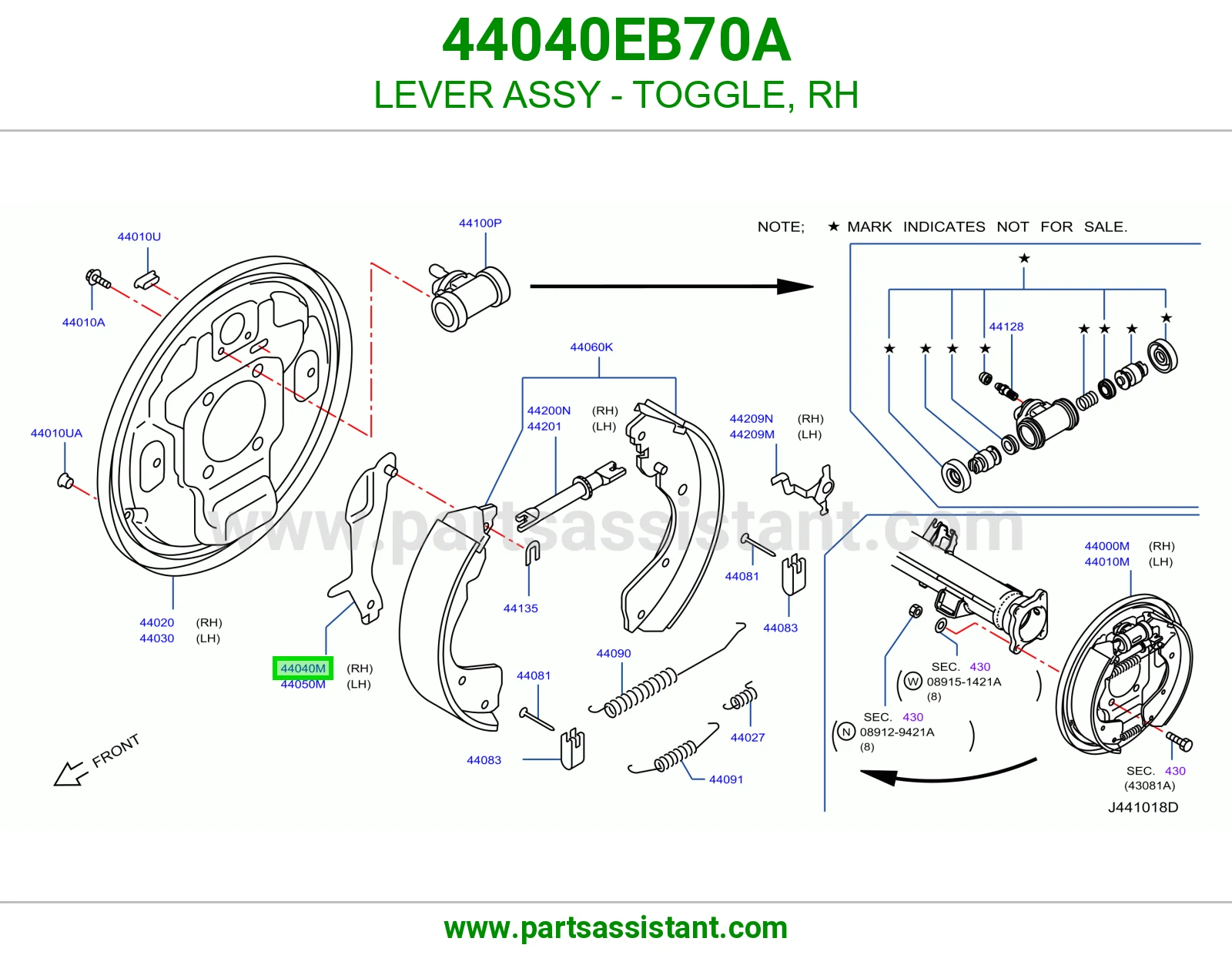 ذراع تبديل يمين كامل 44040EB70A
