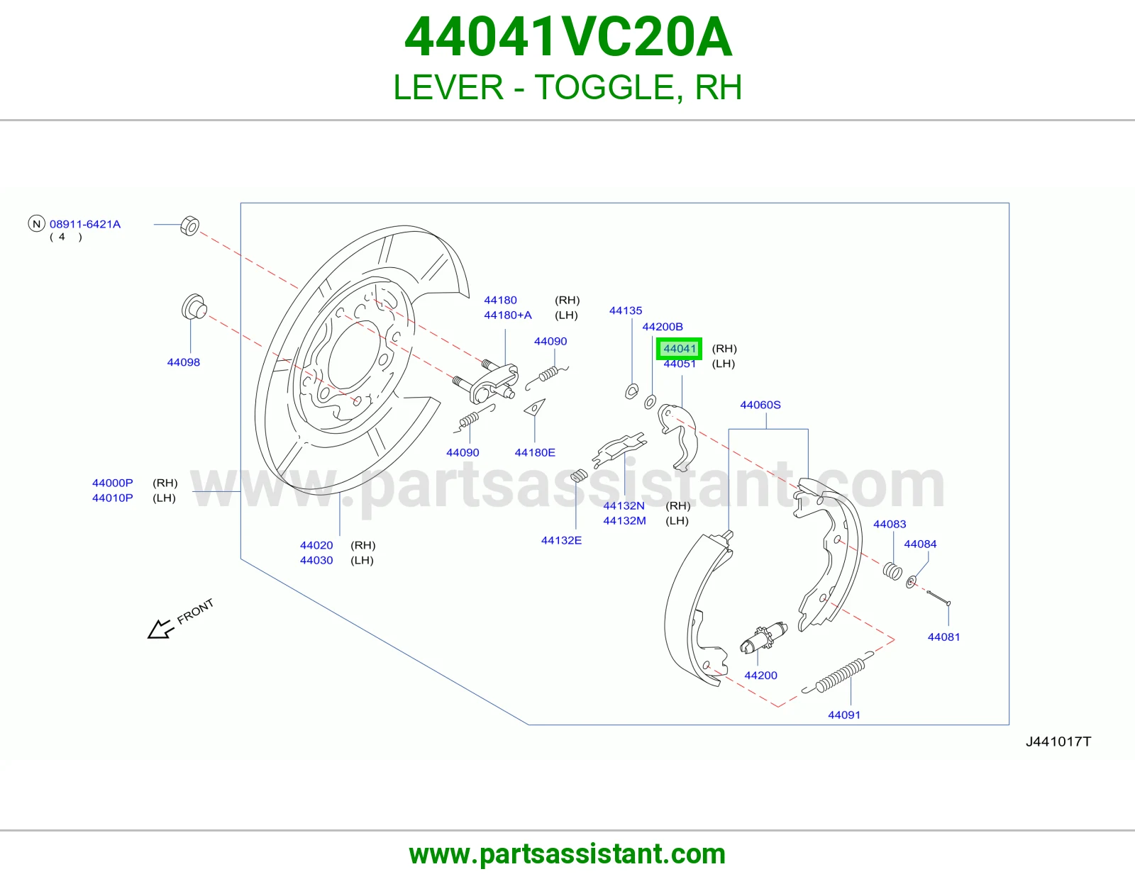ذراع تبديل يمين 44041VC20A