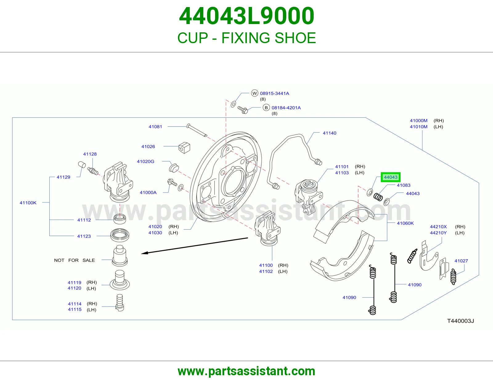 كاسة تثبيت فحمات طبلة 44043L9000