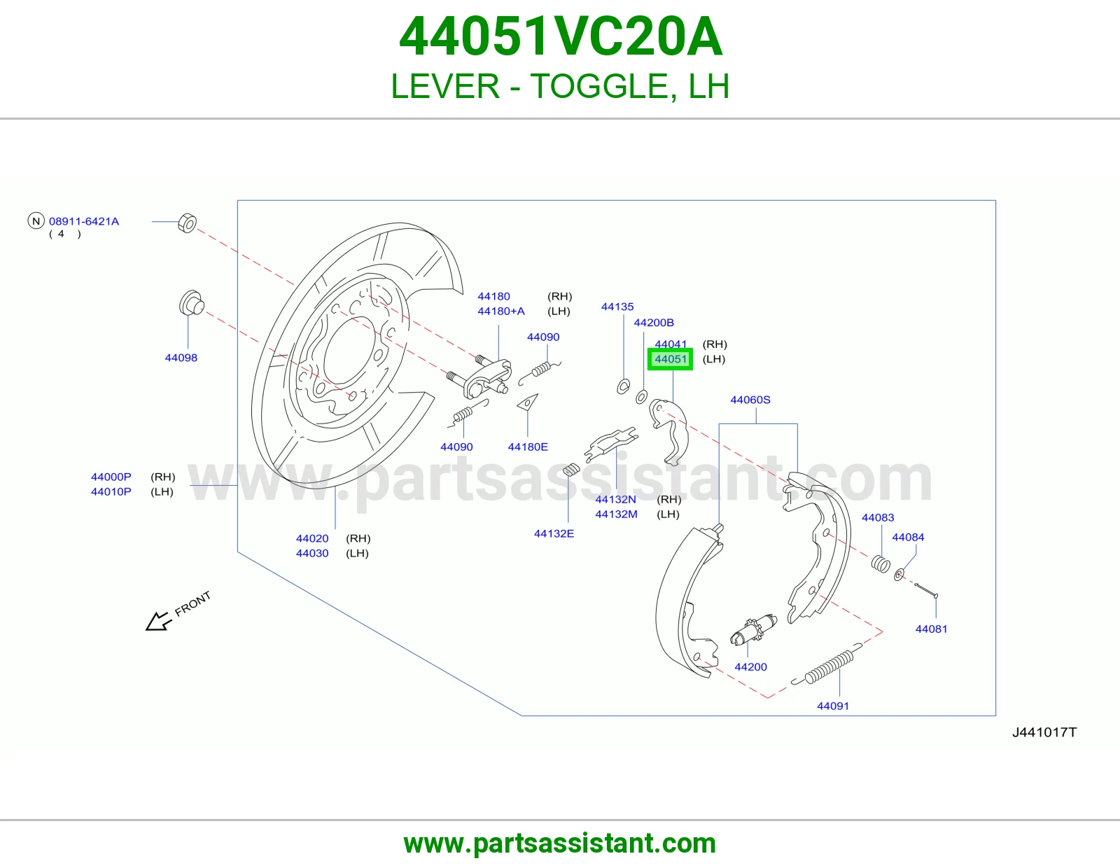 ذراع تبديل يسار 44051VC20A