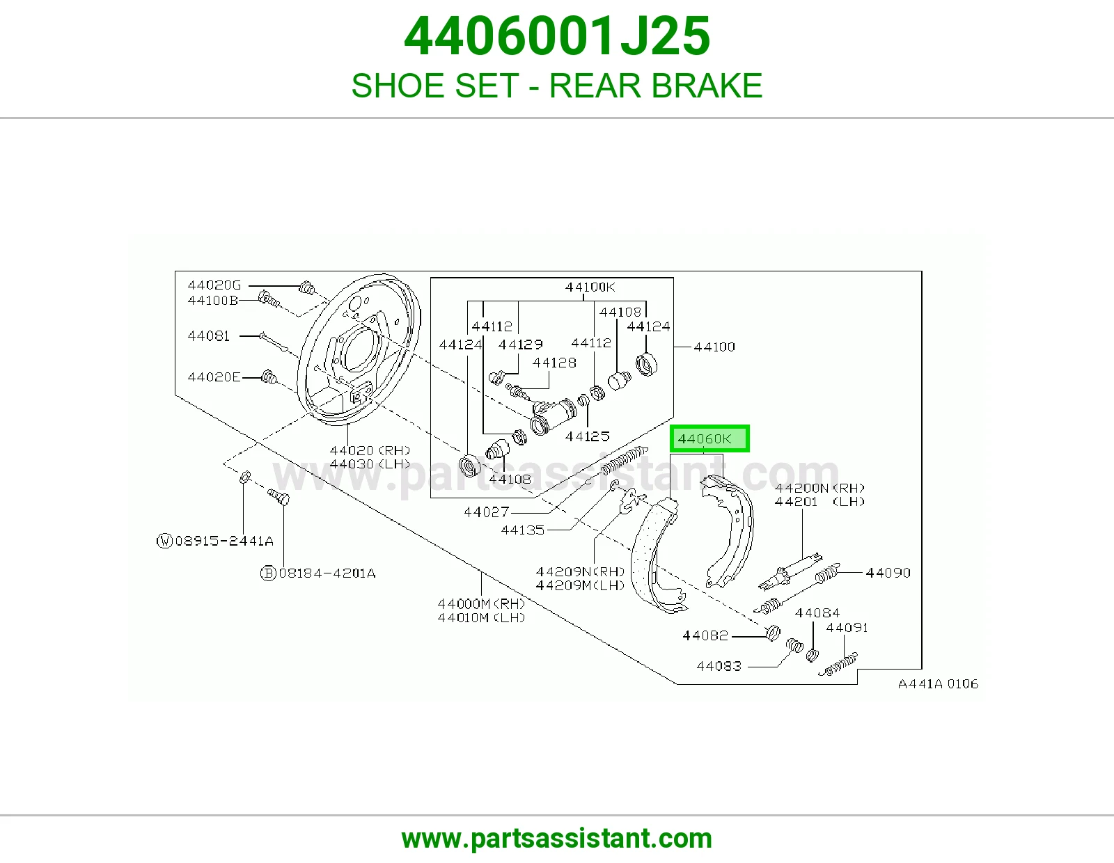 قماش فرامل خلفي 4406001J25