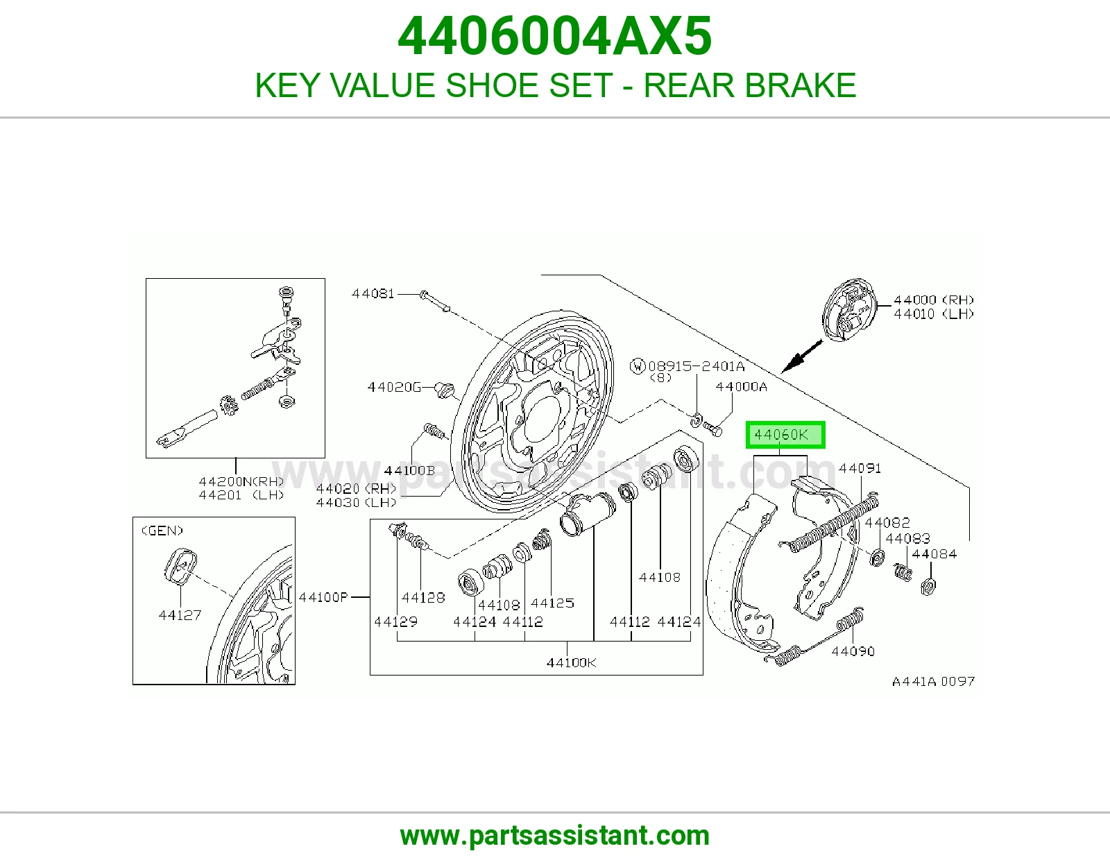 قماش فرامل خلفي 4406004AX5