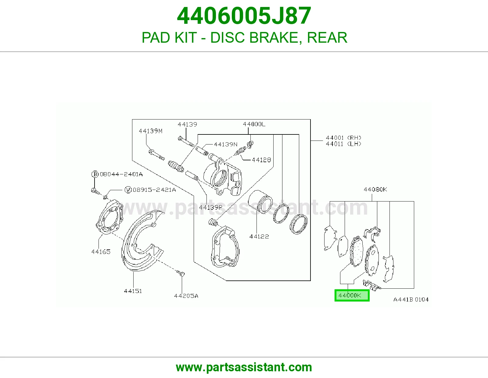 فحمات فرامل خلفي 4406005J87