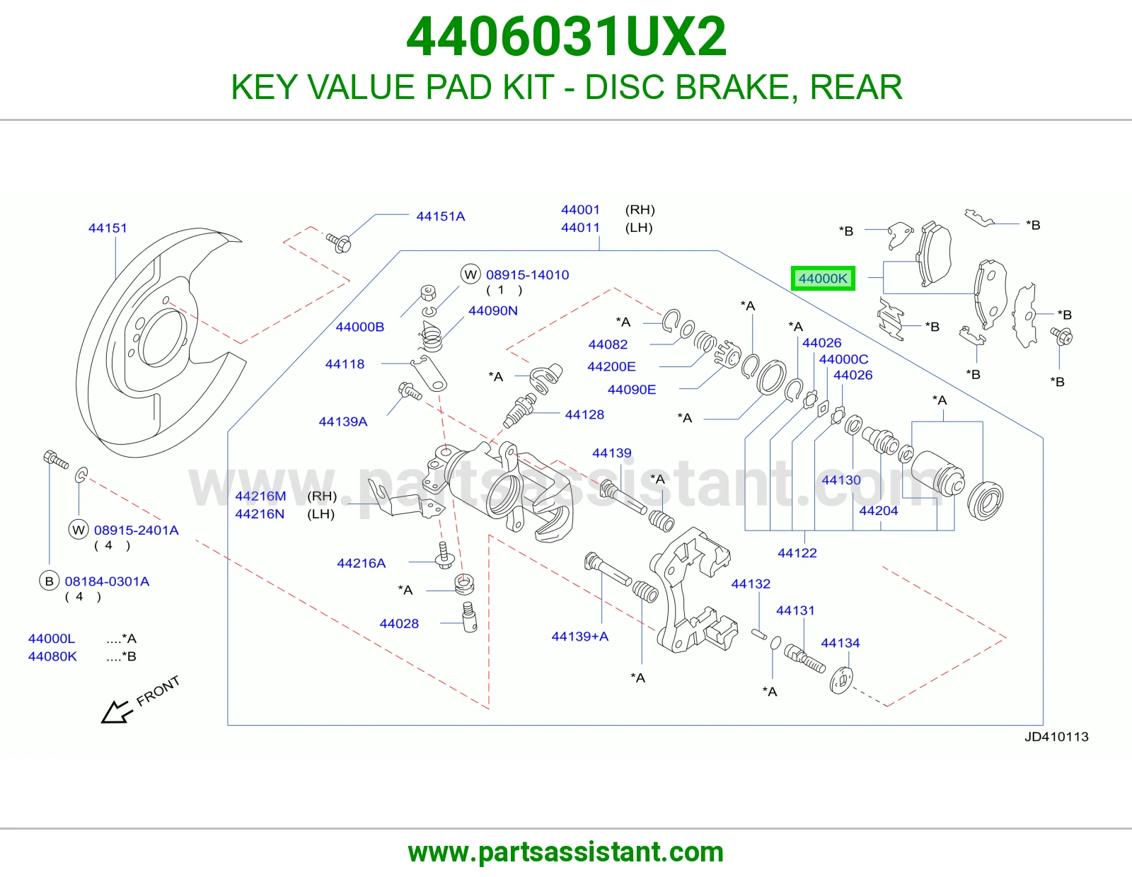 فحمات فرامل خلفي 4406031UX2