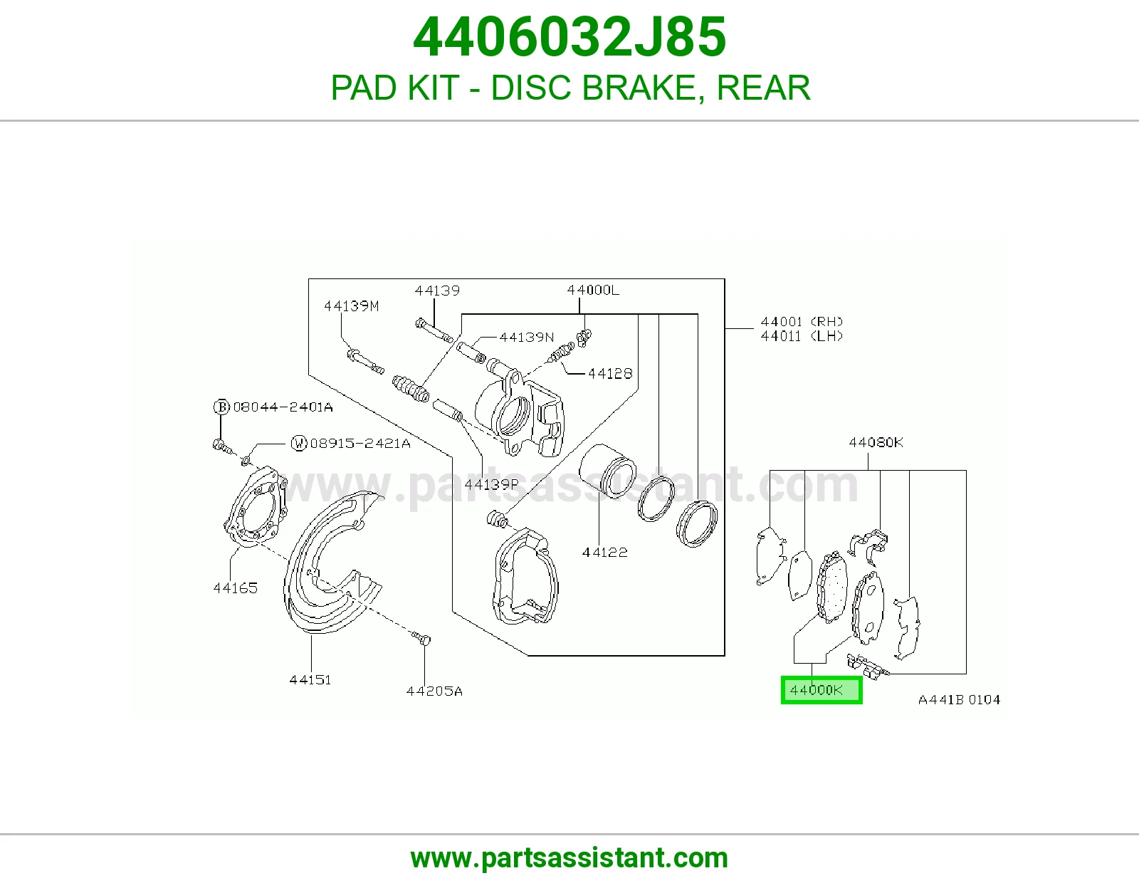 فحمات فرامل خلفي 4406032J85