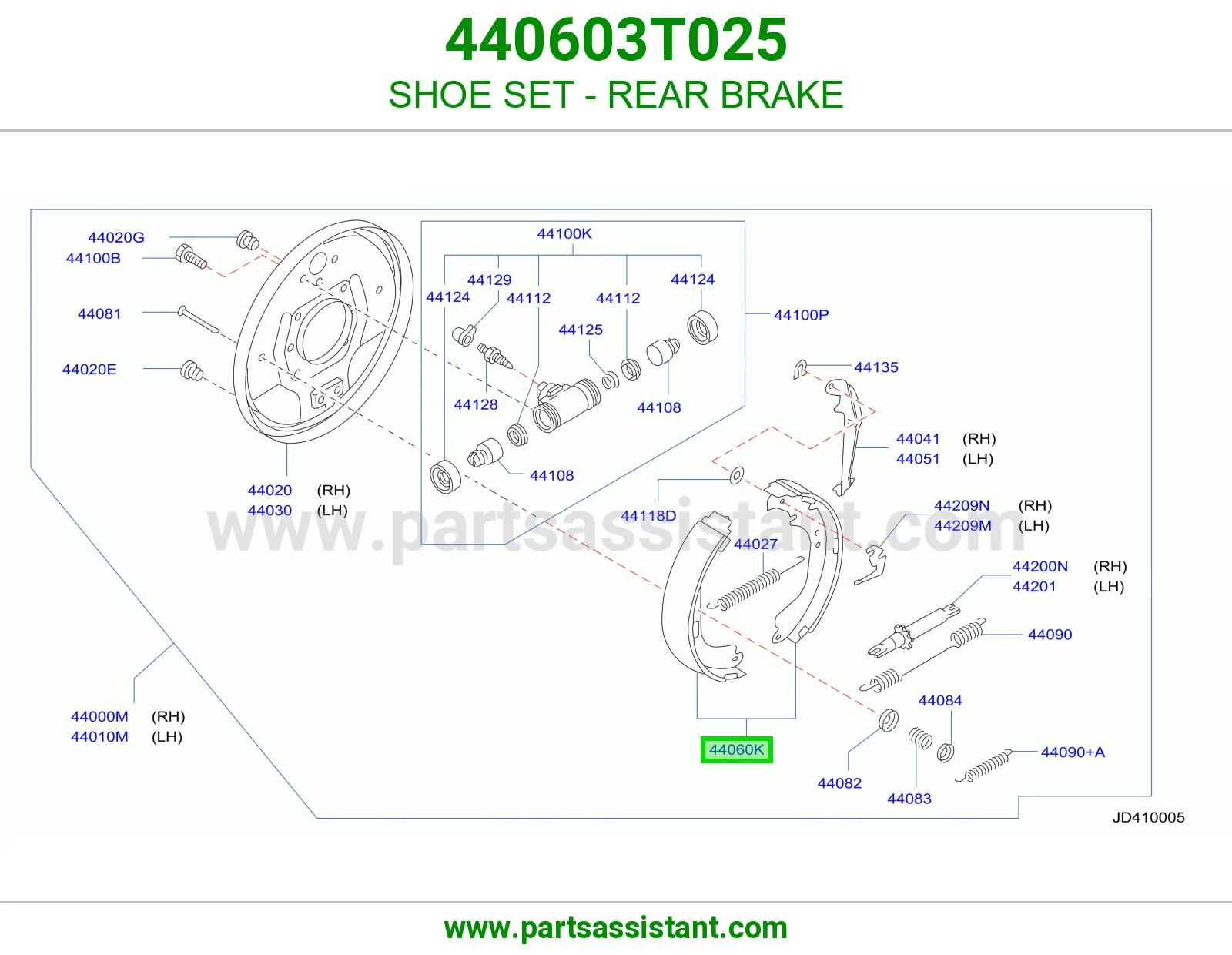 قماش فرامل خلفي 440603T025