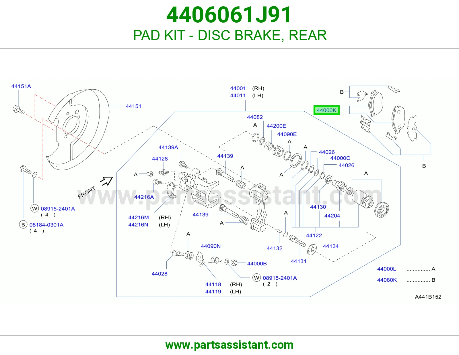 فحمات فرامل خلفي 4406061J91