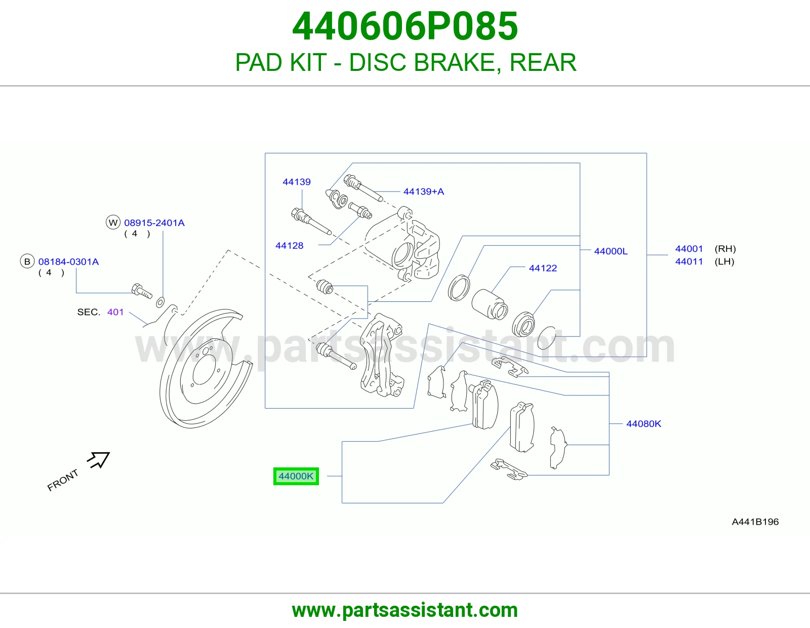 فحمات فرامل خلفي 440606P085