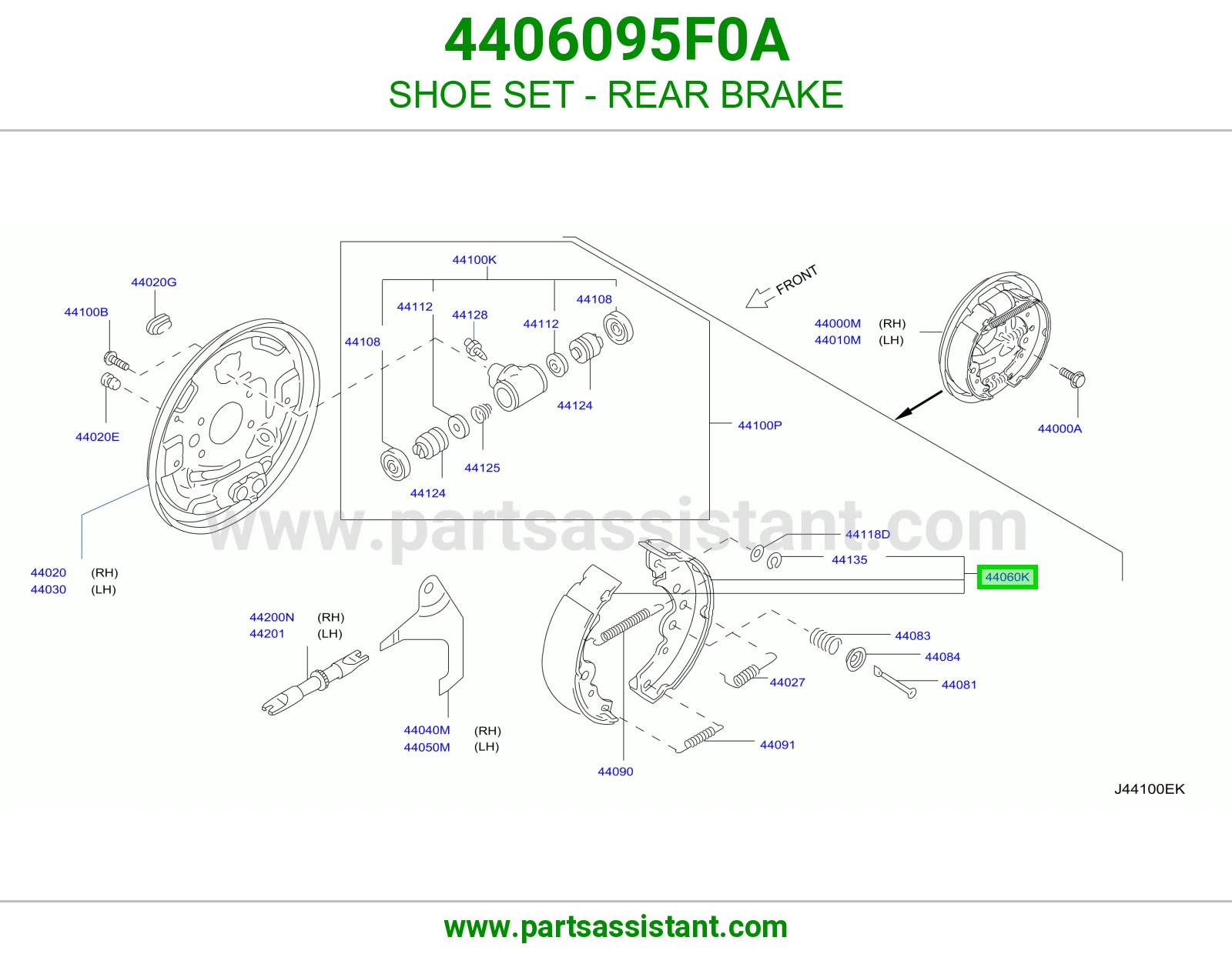 قماش فرامل خلفي 4406095F0A