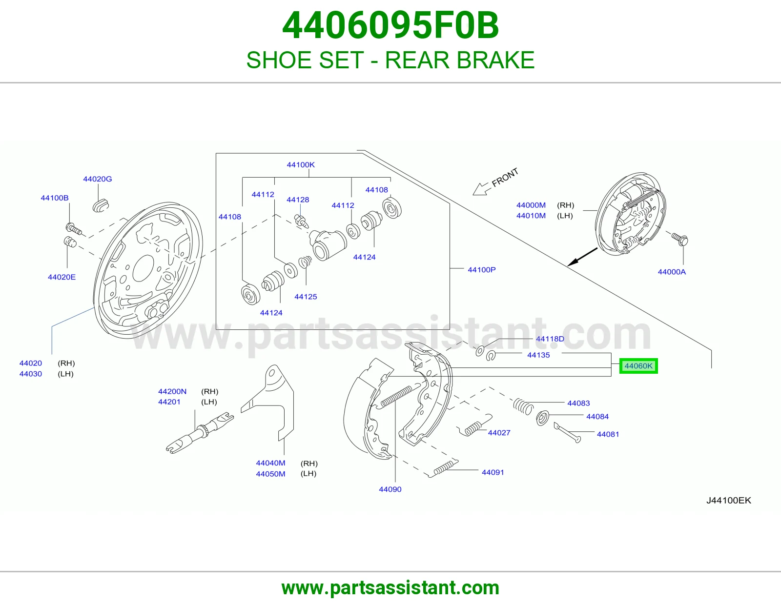 قماش فرامل خلفي 4406095F0B