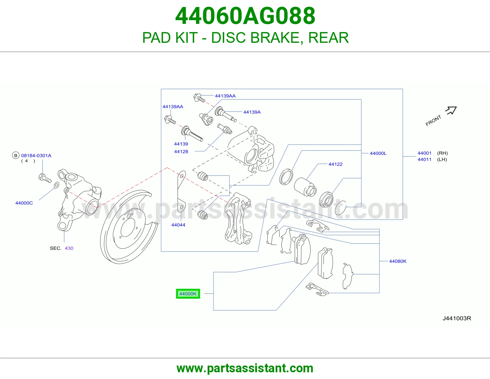 فحمات فرامل خلفي 44060AG088