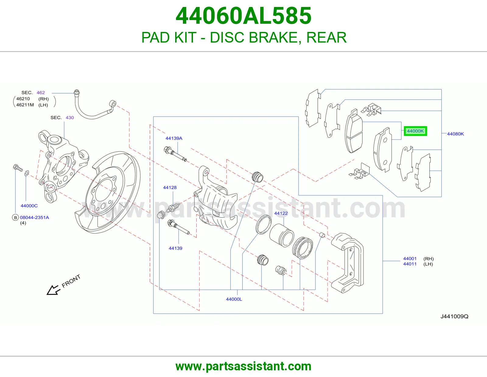 فحمات فرامل خلفي 44060AL585