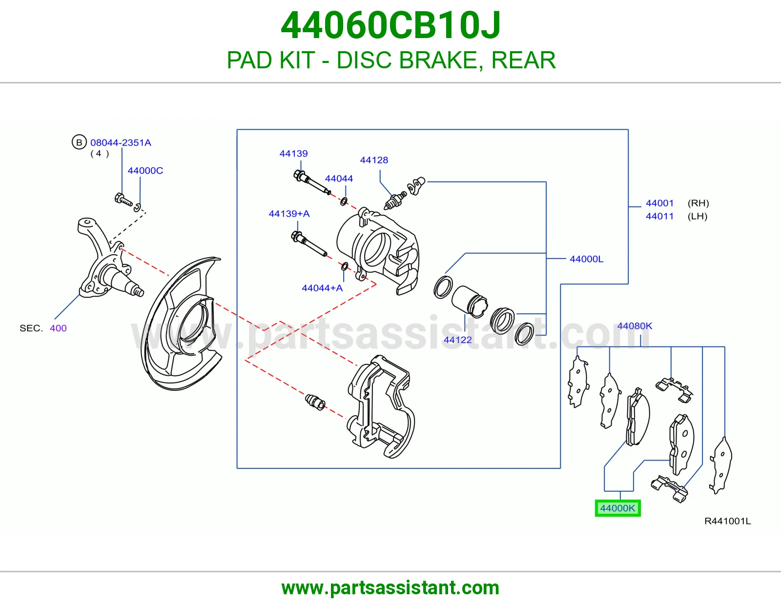 فحمات فرامل خلفي 44060CB10J