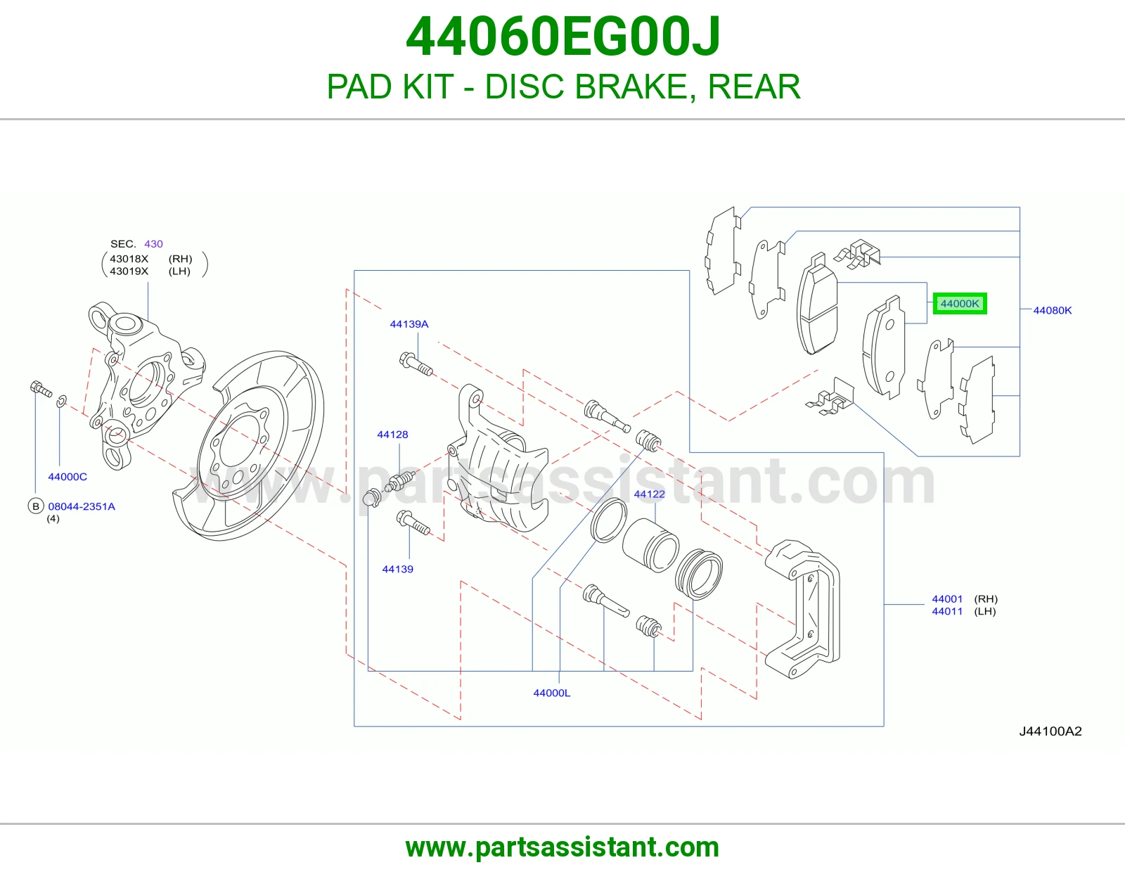 فحمات فرامل خلفي 44060EG00J