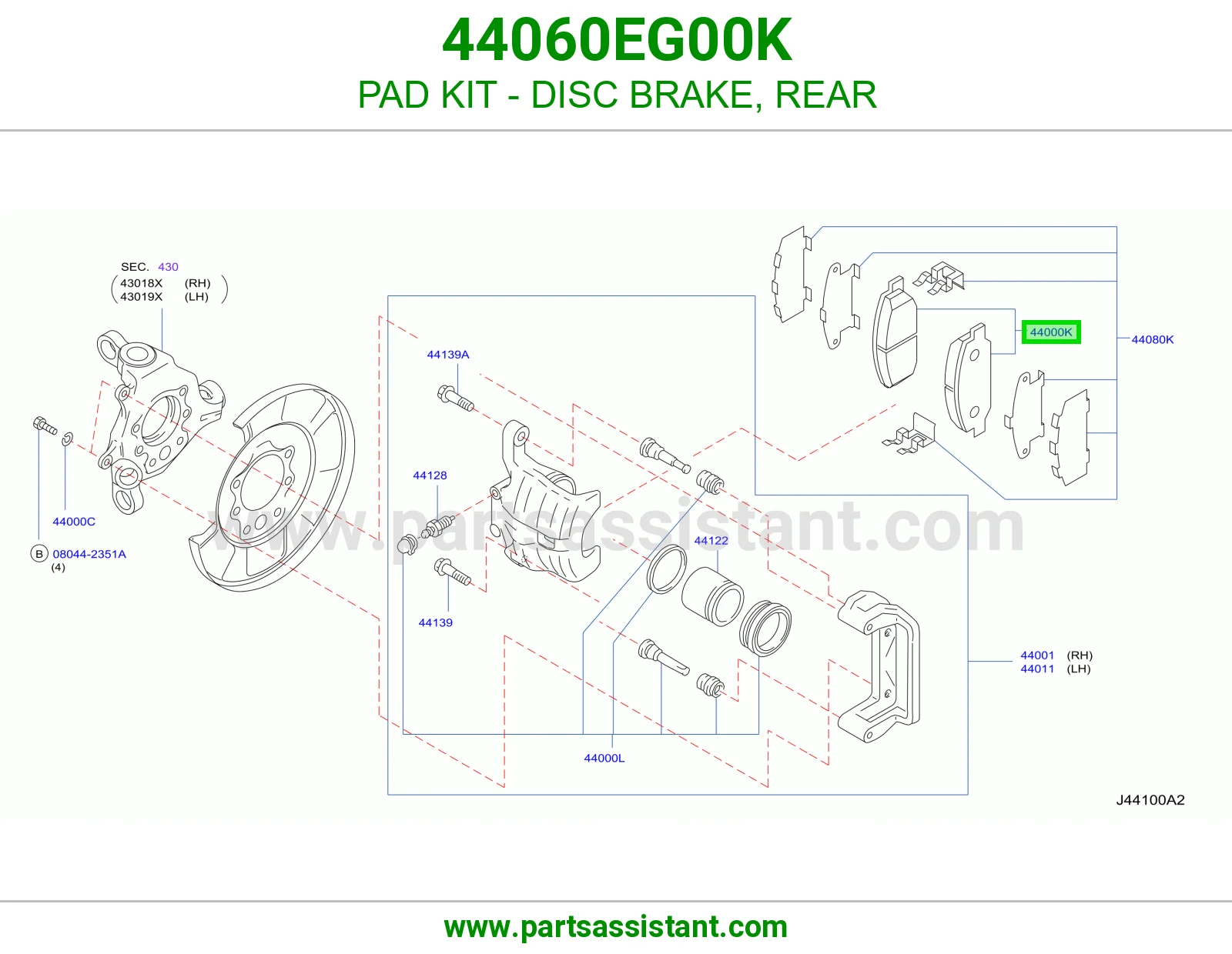 فحمات فرامل خلفي 44060EG00K