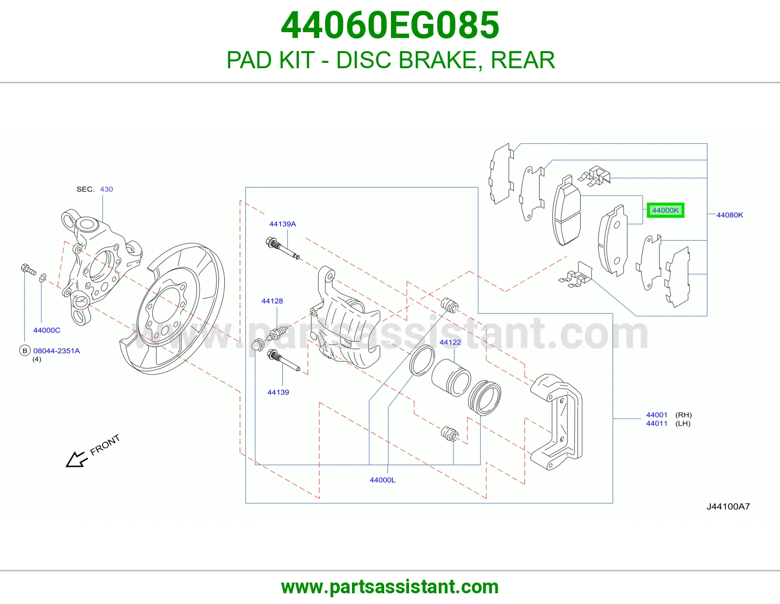 فحمات فرامل خلفي 44060EG085
