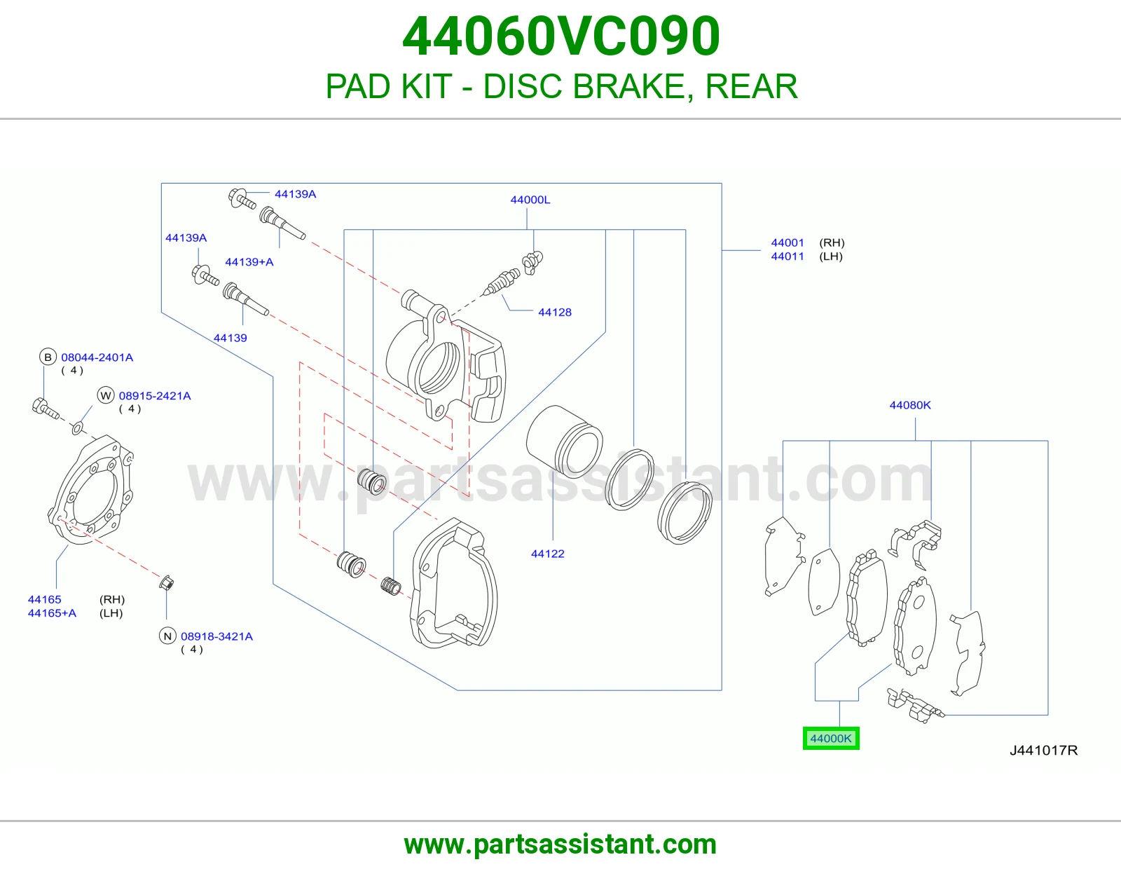 فحمات فرامل خلفي 44060VC090