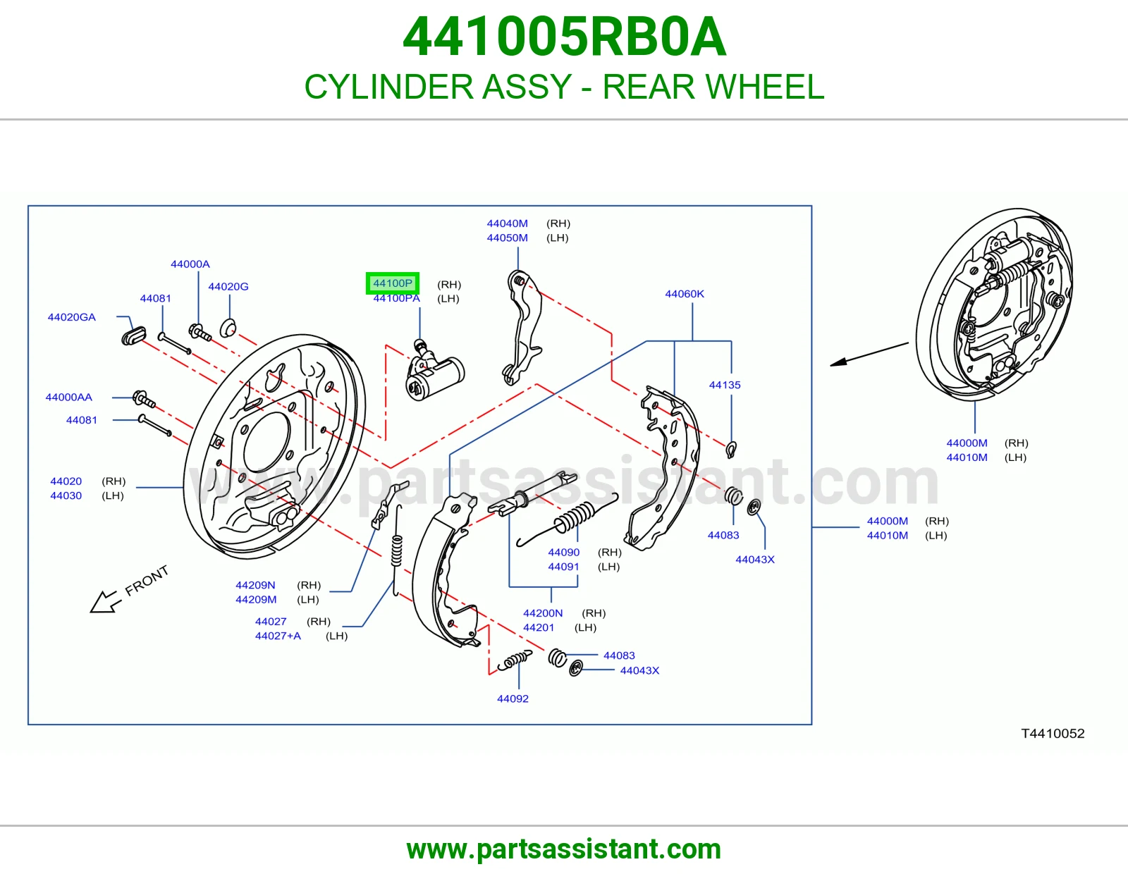 سلندر فرامل خلفي 441005RB0A