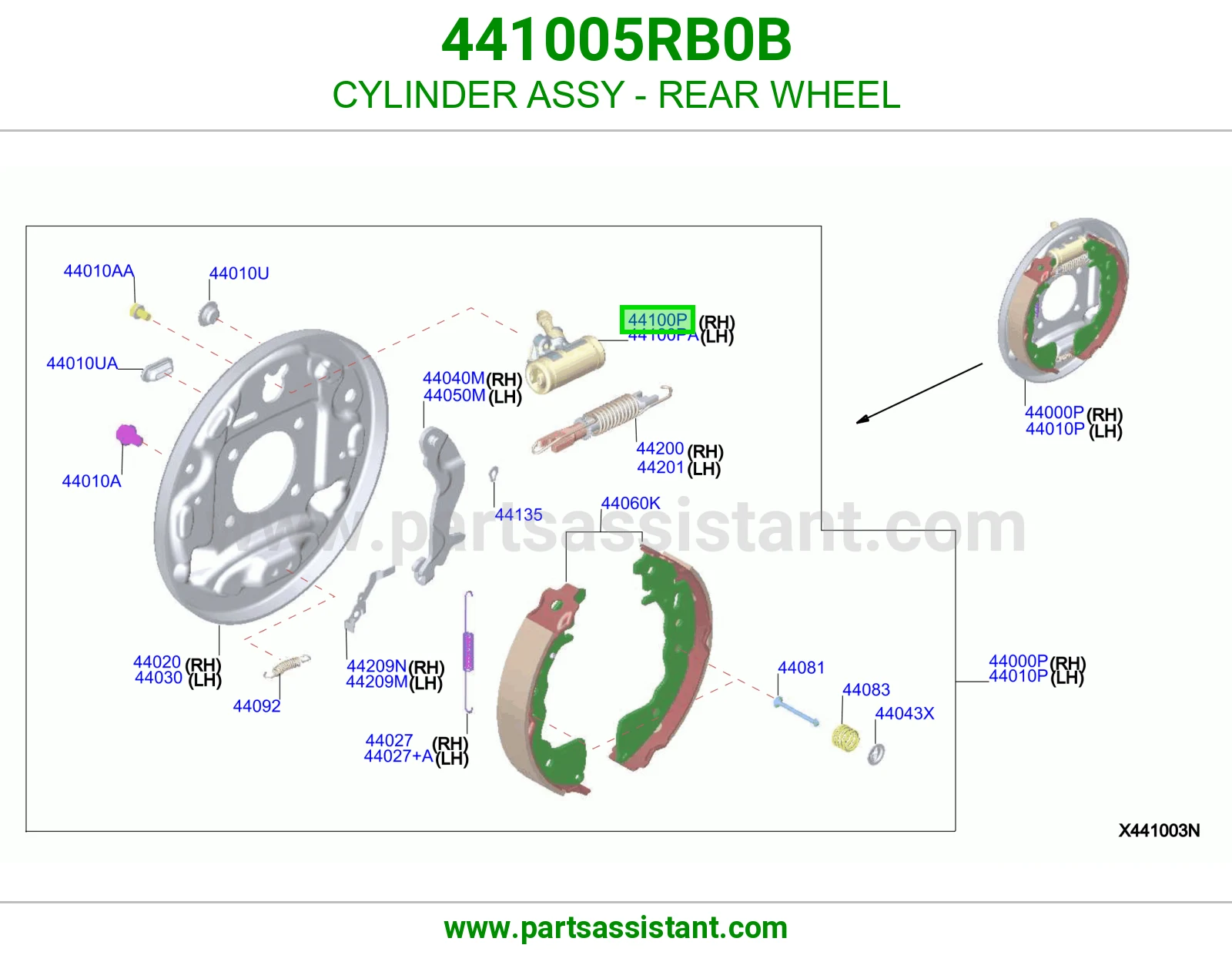 سلندر فرامل خلفي 441005RB0B