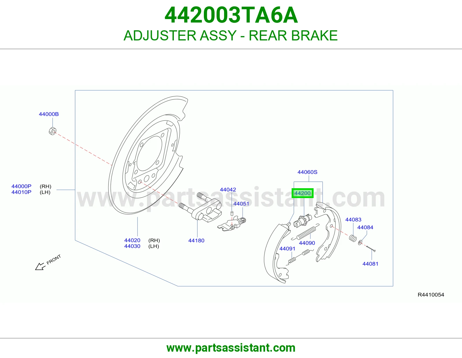 قطعة ضبط فرامل خلفية كاملة 442003TA6A