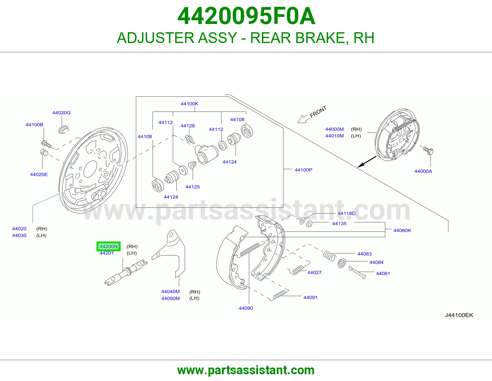 ضابط كامل فرامل خلفي يمين 4420095F0A