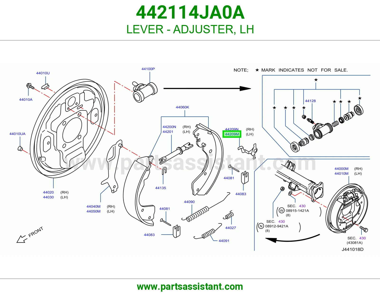 ذراع قطعة ضبط يسار 442114JA0A