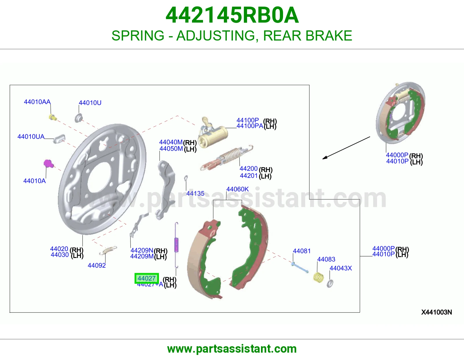 ياي ضبط فرامل خلفية 442145RB0A