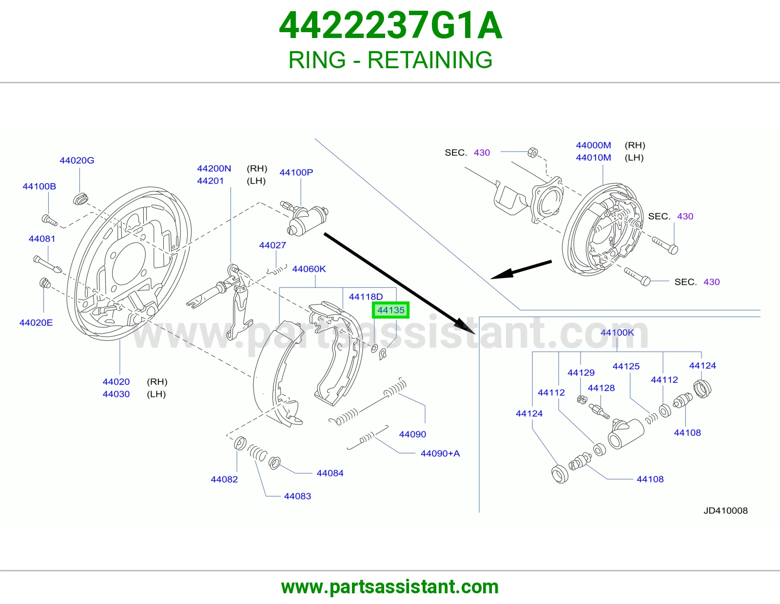 حلقة تثبيت 4422237G1A