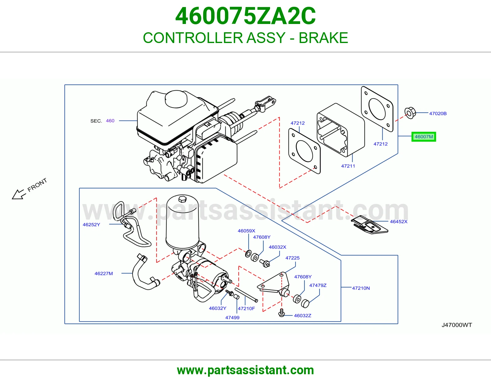كنترول فرامل كامل 460075ZA2C